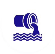 Icon of liquid pouring from a container into water.
